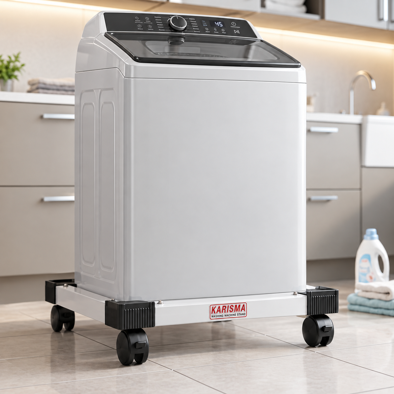 Home top loading washing machine stand (automatic)